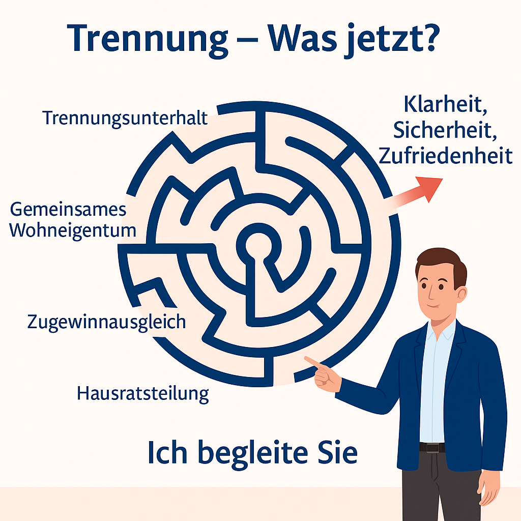 Trennung, ein Labyrinth, ich begleite Sie